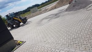Maschinelle Pflasterverlegung